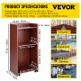 VEVOR Podio de Madera de Pie 60x40x120 cm Podio Portátil de Pie Capacidad de 60 kg, Madera MDF Duradera de Nogal, Podio de Madera Rodante con 4 Ruedas Giratorias de 360° para Restaurantes, Iglesias
