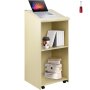 VEVOR Podio de Madera Inclinado 60x40x120 cm Podio Portátil de Pie Capacidad de 60 kg, Madera MDF Duradera, Podio de Madera Rodante con 4 Ruedas Giratorias de 360° para Restaurantes e Iglesias, Blanco