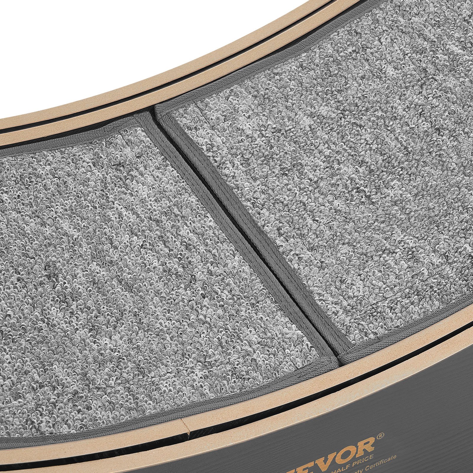 VEVOR Rueda de Ejercicio de Madera, para Gatos de hasta 13,6 kg, Diámetro Interior de 118 cm, Cinta de Correr con Superficie Alfombrada y Mecanismo de Bloqueo, Color Negro, 1320 x 338 x 1415 mm