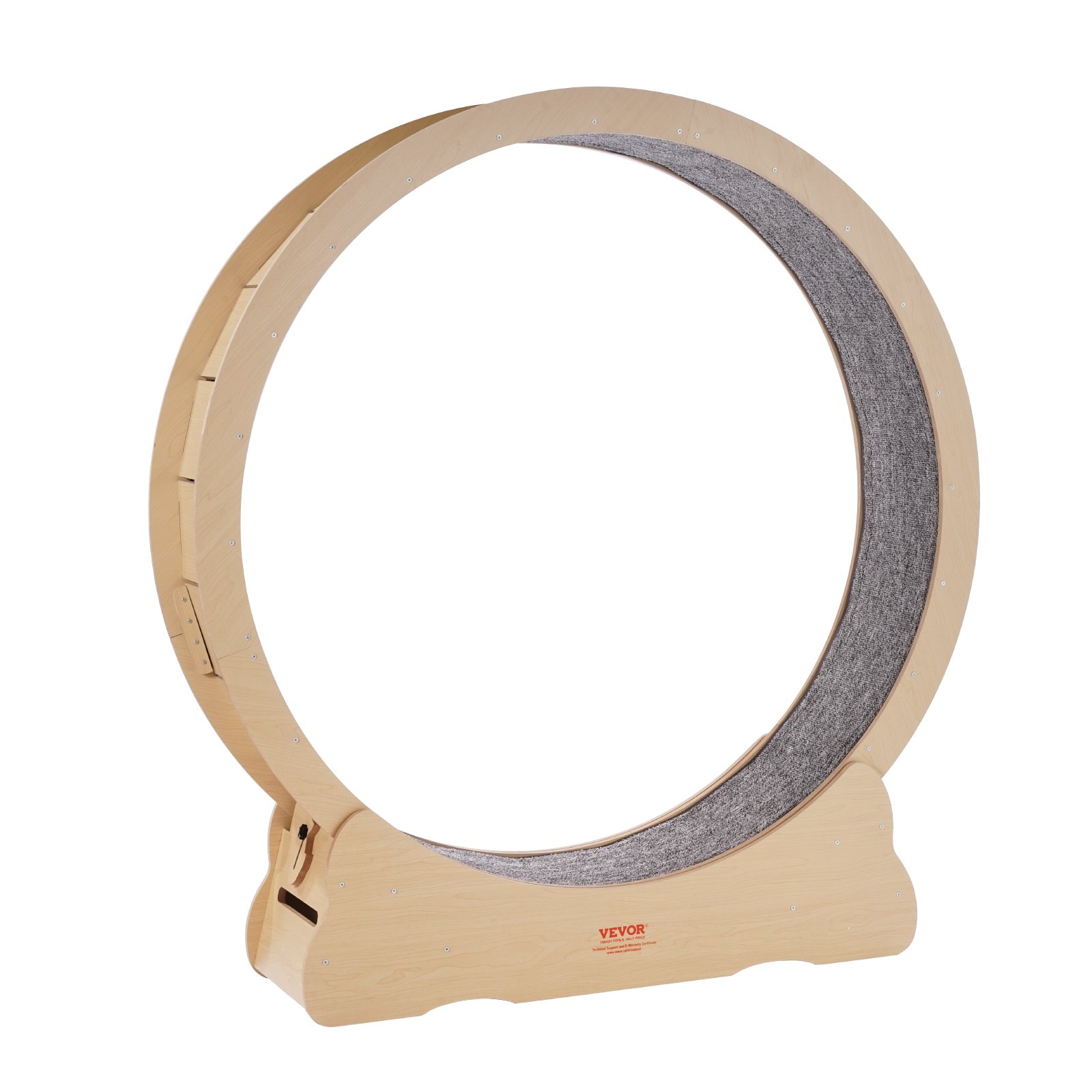 VEVOR Rueda de Ejercicio de Madera para Gatos de Interior 132 x 33,8 x 141,5 cm, Rueda para Correr con Alfombra Desmontable, Juguete para Correr, Caminar, Entrenar para Diferentes Gatos, Color Madera