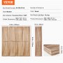 VEVOR Biombo de Madera de 4 Paneles con Gancho 1620x1700x18,5 mm, Color Madera