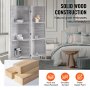 VEVOR Biombo de Madera de 4 Paneles con 2 Estantes 1220 x 1700 x 320 mm, Blanco