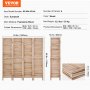 VEVOR Biombo de Madera de Estilo Europeo 4 Paneles 1620x1700x18,5mm Color Madera