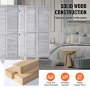 VEVOR Pantalla de Madera Portátil de Estilo Europeo, Biombo Plegable de Madera de 6 Paneles para Privacidad, 2420 x 1700 x 18,5 mm para Separar Habitaciones, Hogar, Restaurante y Dormitorio, Blanco