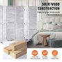 VEVOR Biombo de Madera de 8 Paneles de Estilo Europeo 3250x1700x18,5 mm, Blanco