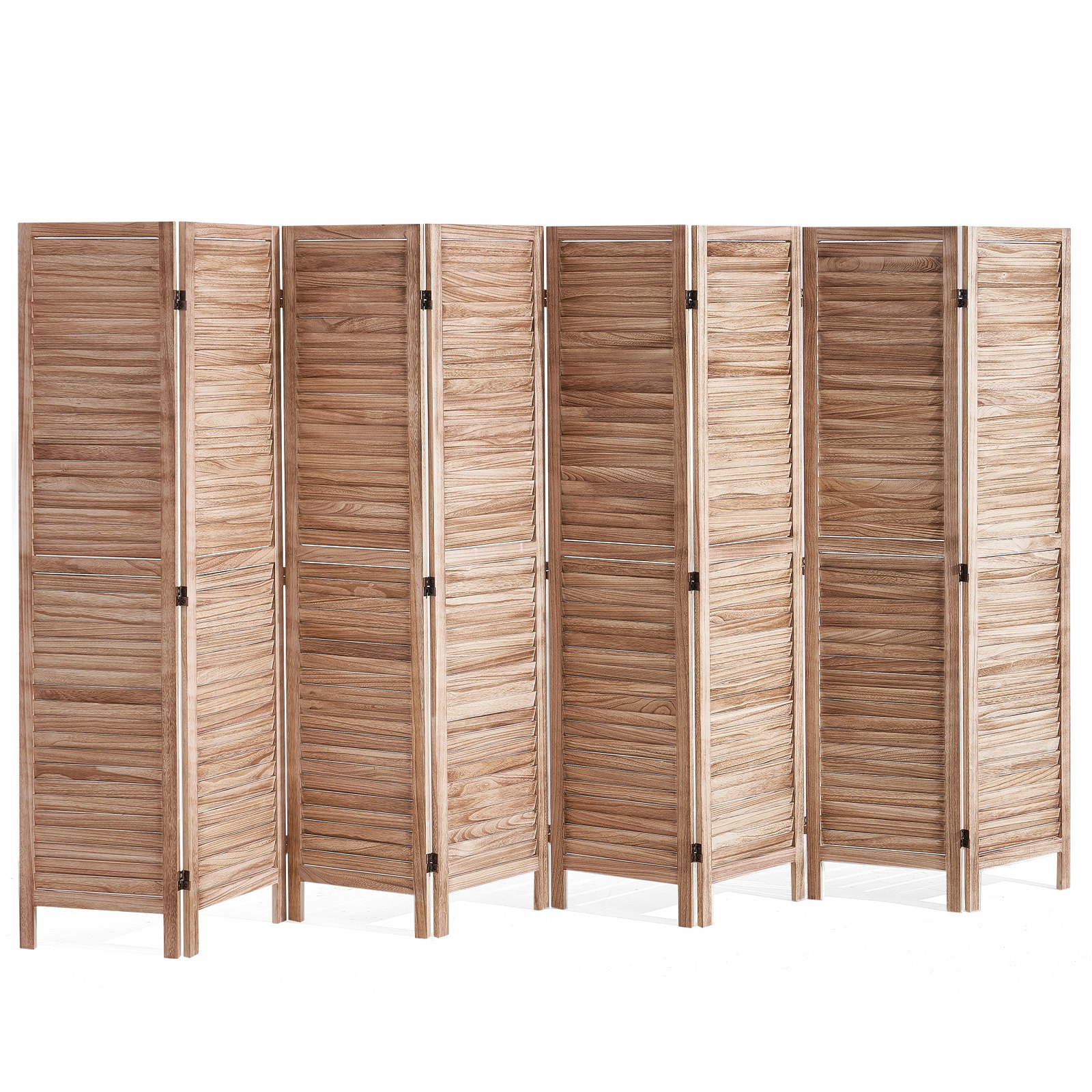 VEVOR Pantalla de Madera Portátil de Estilo Europeo, Biombo Plegable de Madera de 8 Paneles para Privacidad, 3250x1700x18,5mm para Separar Habitaciones, Hogar, Restaurante y Dormitorio, Color Madera
