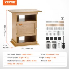 VEVOR Soporte para Acuario Carga de 76 kg Mueble para Acuario de MDF Soporte para Tanque de Reptiles 64 x 40 x 72 cm con Gabinete de Almacenamiento y Kit de Hardware para Salón, Oficina, Recepción