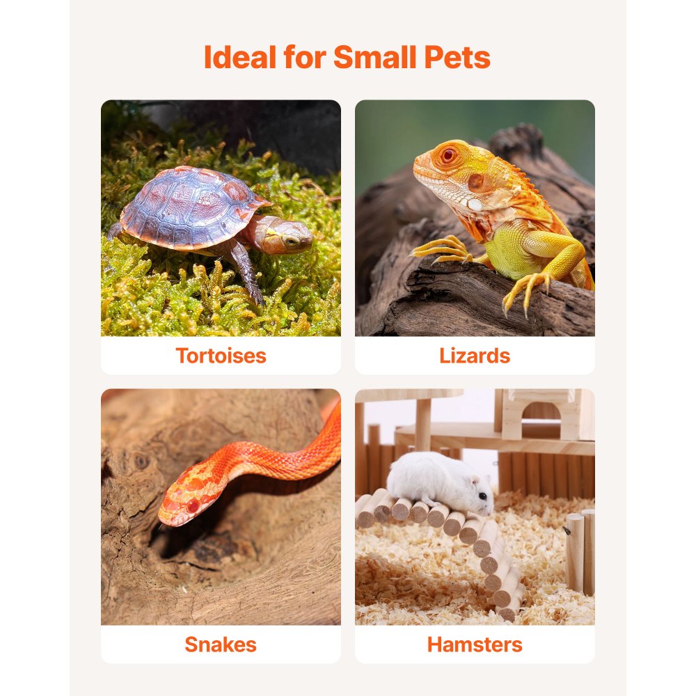 VEVOR Casa para Tortugas de Madera 4 Cabinas Terrario para Reptiles Terraza, Recinto para Animales Pequeños Interior Exterior, Techos de Malla, Tapa Abatible, Rampa Integrada, con Kit de Instalación