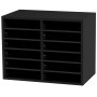 Organizador de literatura de madera VEVOR negro con 10 estantes y dos columnas para uso de oficina.