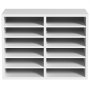 VEVOR Organizador de Literatura de madera Aglomerado Estante de Almacenamiento de Documentos de 12 Compartimentos 52x30,5x41 cm Clasificador de Literatura con Estantes Ajustables para Oficina, Blanco
