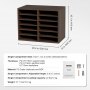 VEVOR Organizador de Literatura de madera Aglomerado Estante de Almacenamiento de Documentos de 12 Compartimentos 52x30,5x41 cm Clasificador de Literatura con Estantes Ajustables para Oficina, Marrón