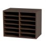 VEVOR Organizador de Literatura de madera Aglomerado Estante de Almacenamiento de Documentos de 12 Compartimentos 52x30,5x41 cm Clasificador de Literatura con Estantes Ajustables para Oficina, Marrón