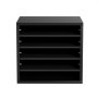 Estantería negra con cinco estantes ajustables para organizar archivos y documentos. Organizadores de literatura VEVOR.