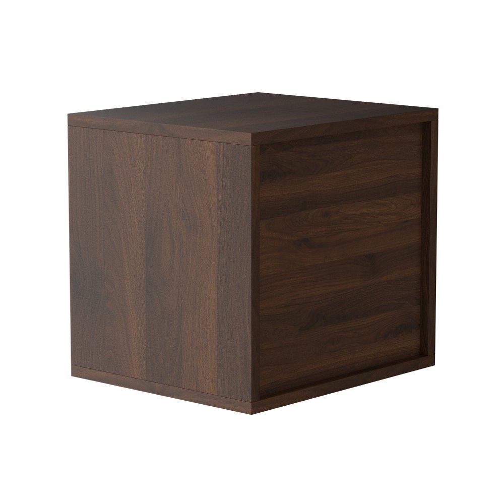 Organizadores de literatura VEVOR en acabado de madera oscura, con un diseño de cubo elegante y moderno.