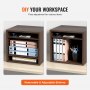 Espacio de trabajo de bricolaje con organizadores de literatura VEVOR con estantes extraíbles y ajustables para archivos.