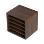 Organizadores de literatura VEVOR, organizador de madera de cinco niveles con un elegante acabado de madera oscura.