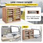 VEVOR Armario de Oficina Archivador 49x31x41 cm Armario de Documentos de Madera 12 Ranuras de Almacenamiento Organizadores de Oficina, Estantes Extraíbles para Hogar y Estudio, Color Blanco y Beige