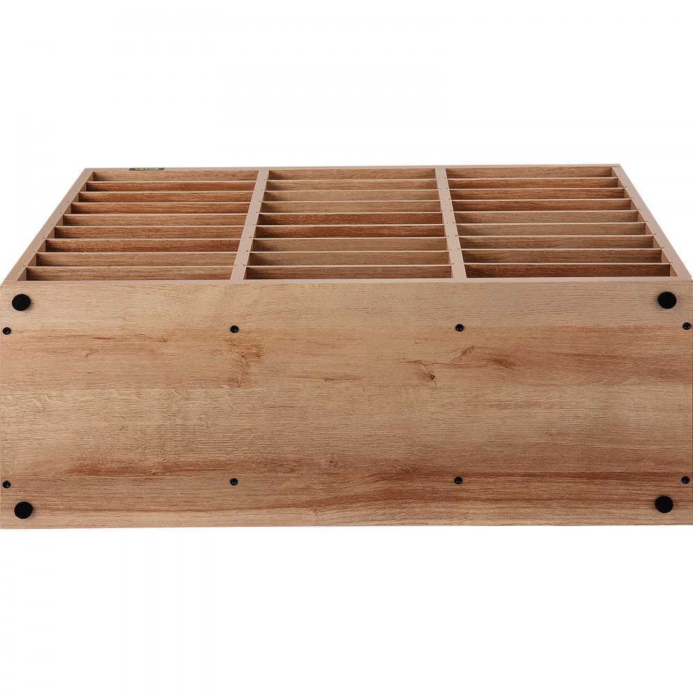 VEVOR Armario de Oficina Archivador 80x30,5x55cm Armario de Documentos de Madera 27 Ranuras de Almacenamiento Organizadores de Oficina, Estantes Extraíbles para Hogar y Estudio, Color Blanco y Beige