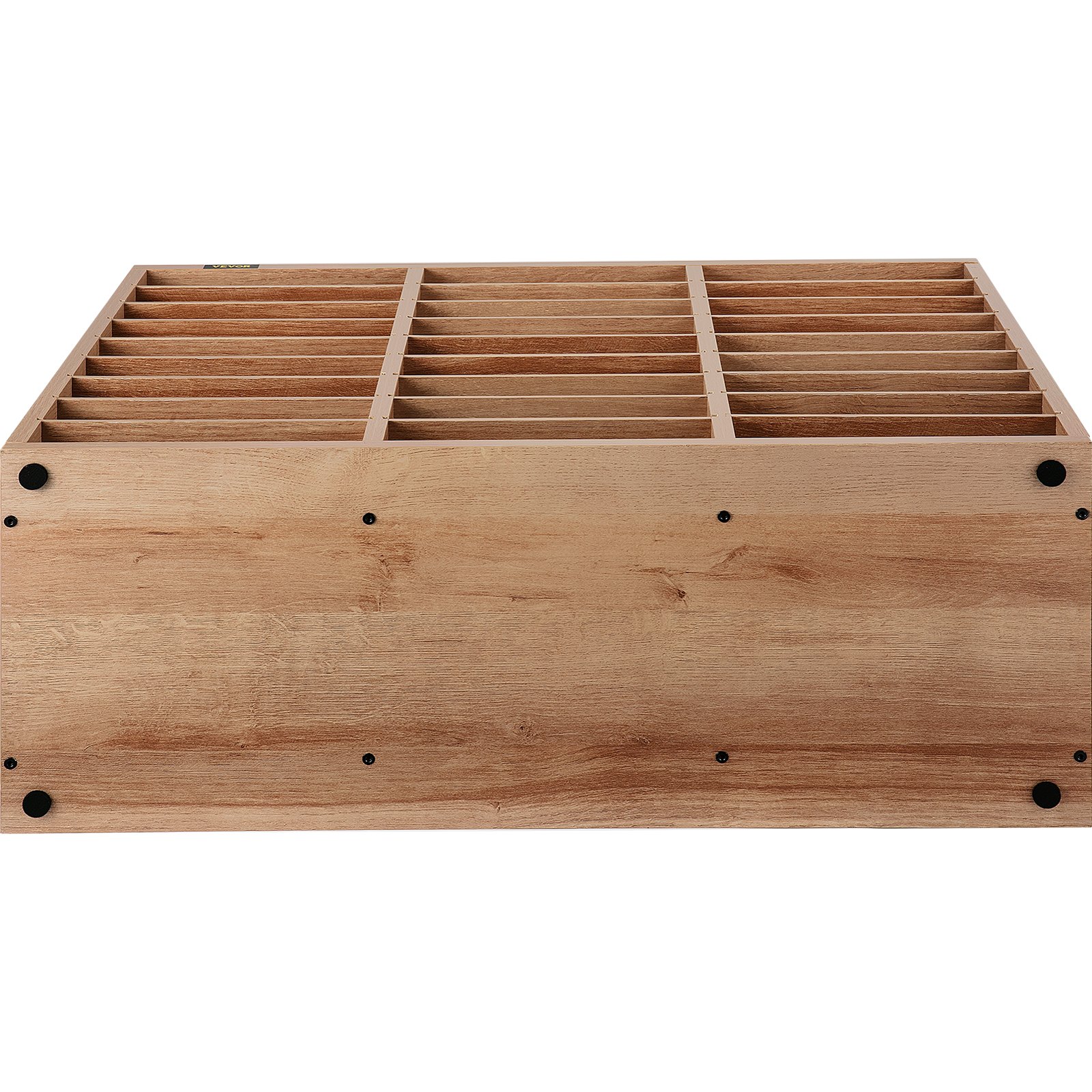 VEVOR Armario de Oficina Archivador 80x30,5x55cm Armario de Documentos de Madera 27 Ranuras de Almacenamiento Organizadores de Oficina, Estantes Extraíbles para Hogar y Estudio, Color Blanco y Beige