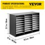 Organizador de literatura de madera VEVOR con 24 compartimentos, negro, dimensiones: 31,5 x 12 x 21,7 pulgadas.