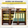 Organizador de literatura de madera VEVOR con estantes personalizables y extraíbles para distintos tamaños de documentos.