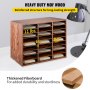 Organizador de literatura de madera VEVOR con 16 ranuras, tablero de fibra engrosado y madera MDF resistente.