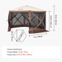 VEVOR Tienda Refugio Emergente para Acampar Parasol de 6 Lados con Ventanas de Malla, Bolsa de Transporte Portátil, Estacas para el Suelo, Tiendas de Campaña Grandes para Acampar al Aire Libre, Césped