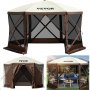 VEVOR Tienda Refugio Emergente para Acampar Parasol de 6 Lados con Ventanas de Malla, Bolsa de Transporte Portátil, Estacas para el Suelo, Tiendas de Campaña Grandes para Acampar al Aire Libre, Césped