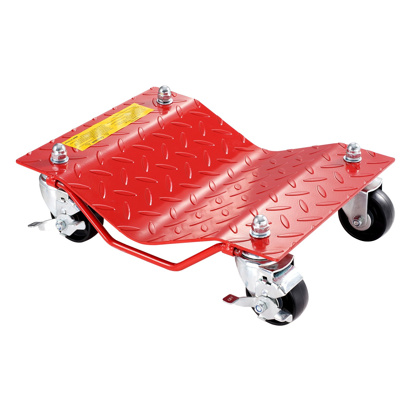 VEVOR Heavy-Duty Steel Car Transporter Trolley with 3600 kg Load Capacity, Trolley with Brakes, Vehicle Transport Trolley for Cars, Trucks, Trailers, Motorcycles and Boats, 4 pcs. red