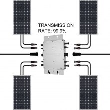 VEVOR Convertidor de Onda Sinusoidal Pura DC a AC 220 V, Convertidor de Voltaje con Conmutación a La Red 80 A, Inversor de Onda Sinusoidal Pura de 1.200 W, Aparato Eléctrico IP65 con Tecnología MPPT
