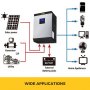 VEVOR Inversor Solar 5000VA Inversor de Corriente Inversor de Corriente para Coche Inversor de Corriente DC 48V a 230V AC Inversor para Automóvil con Cargador de CA y Controlador Solar MPPT