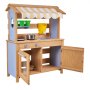 VEVOR Cocina de Barro Realista para Niños al Aire Libre, Madera Cedro, con Cucharas, Fregadero, Tanque, Toldo Parasol, Palas, Ollas y Accesorios, para Jugar en Casa y Jardín, 795 x 339 x 1000 mm
