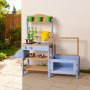 VEVOR Cocina de Barro para Niños al Aire Libre, Madera de Cedro, con Macetero, Contenedor para Atrapar Animales, Tanque, Fregadero, Ollas y Accesorios, para Jugar al Jardín, 1060 x 370 x 995 mm