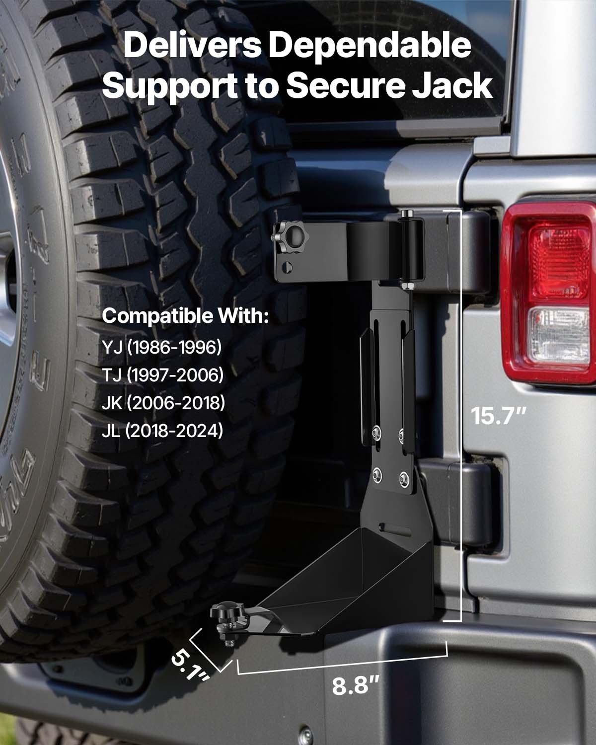 VEVOR Jack Bracket (Bracket Only), Mounting Bracket Kit, Heavy Duty Jack Bracket Compatible with YJ (1986-1996) / TJ (1997-2006) / JK (2006-2018) / JL (2018-2024)