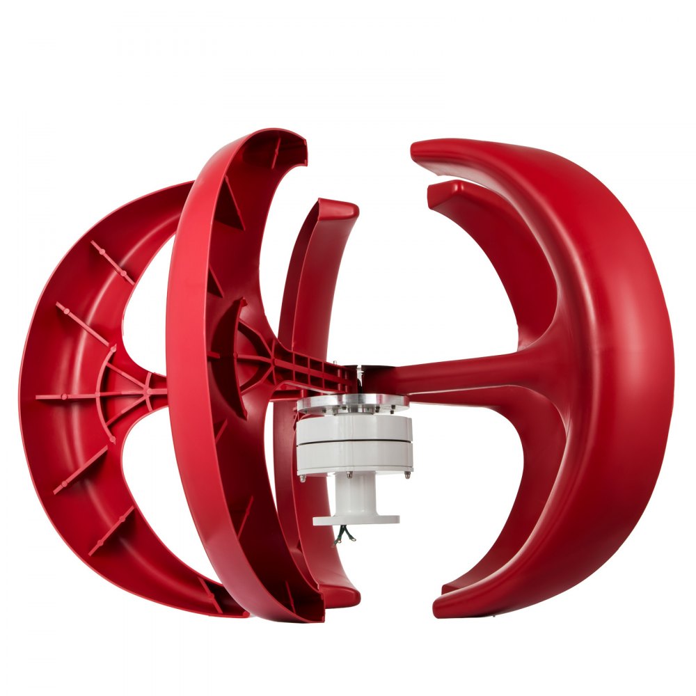 100w 12v Generador De Viento Vertical Turbina Red Blades Wind Resistance