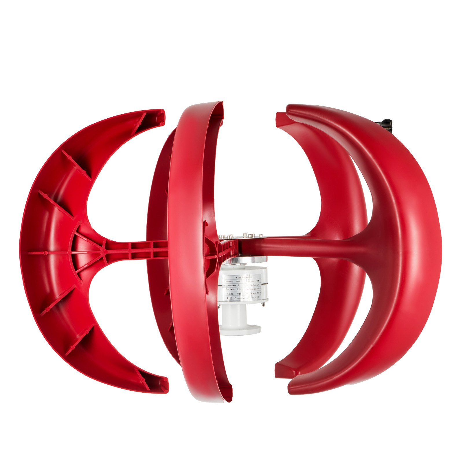 100w 12v Generador De Viento Vertical Turbina Red Blades Wind Resistance