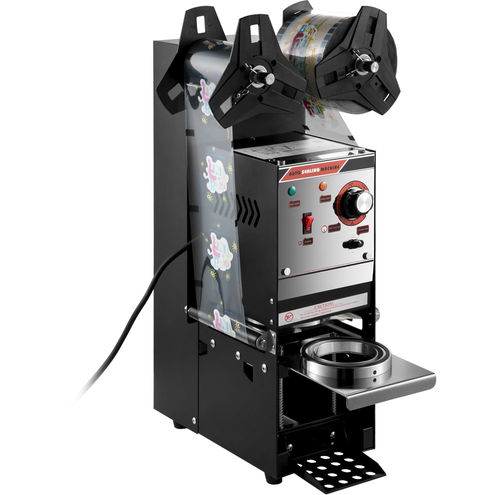 Vevor 90/95 Mm Máquina Selladora Taza De Té Semiautomática Negro 300-500 Tazas/h