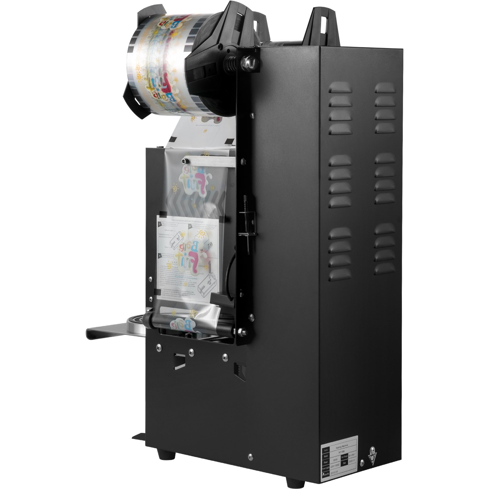 Vevor 90/95 Mm Máquina Selladora Taza De Té Semiautomática Negro 300-500 Tazas/h