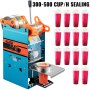 VEVOR Máquina Selladora de Vasos Manual 90/95 mm 300-500 Tazas/h Máquina Selladora de Tazas de Té 27x27x65 cm Azul Máquina de Sellado de Tazas de PP, PE y Pet para Café, Té con Leche, Leche de Soja