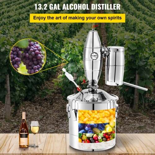 Vevor Destiladora De Agua Filtro Destilador De Acero Inoxidable Con Tanque 50 L