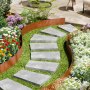 VEVOR Lawn Edging, Pack of 6, 1016 x 203.2 mm, Garden Palisade, Bed Edging, Metal Landscape Edging, Flexible Garden Edging, Shark Spike, Lawn Edging for Flower Beds, Yard Path Divider