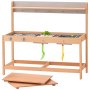 VEVOR Mud Kitchen 1000x360x885 mm, Children's Kitchen, Wooden Toy Play Kitchen Set with Accessories, Outdoor Play Set, Role Play Outdoor Kitchen for Boys and Girls, Toddler Play Kitchen with Stove and Sink