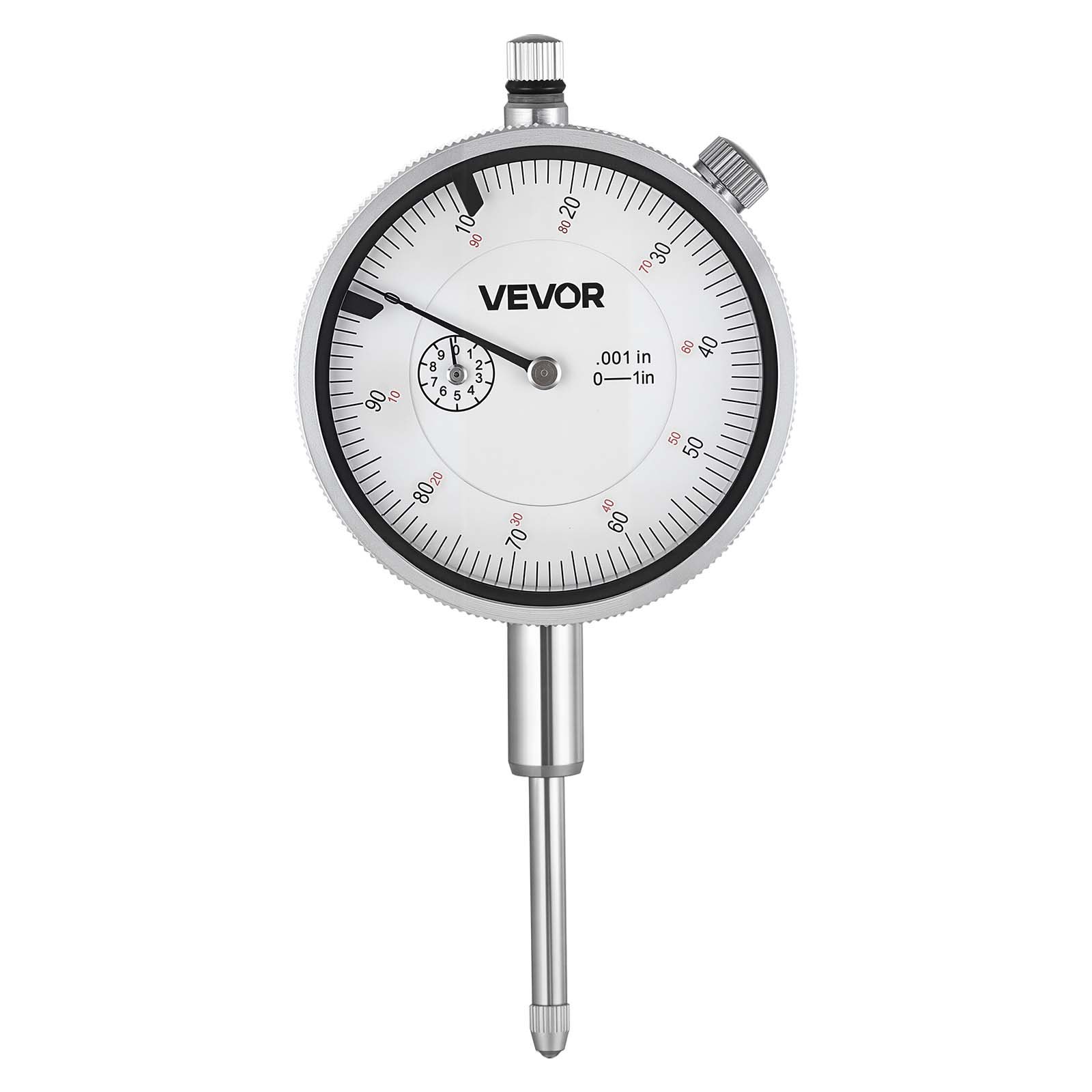 VEVOR Indicador de Cuadrante, con Soporte Magnético Flexible, Precisión de 0,03 mm, Rango de Medición de 0 a 25,4 mm, Graduaciones Claras, Brazo Largo Ajustable, para Configuración de Máquinas