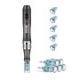 VEVOR Pluma de Microagujas Faciales 5 Cartuchos de Agujas Desechables Dermapen Eléctrico Profesional 6 Velocidades Variables Máquina de Microagujas Longitud de Aguja Ajustable 0-2,5 mm Pantalla LCD