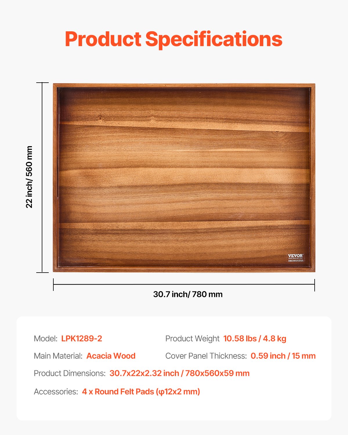 VEVOR Pasta Board Stove Cover, Hob Cover for Gas Burners and Electric Stoves, Acacia Wood Hob Cover with Integrated Handles, Kitchen Sink Cover for Work Surface and Tray