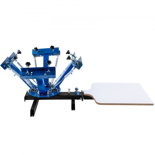 VEVOR Máquina de Serigrafía 4 Colores 1 Estación Tamaño de 45x55 cm Máquina de Impresión de Pantalla de Seda Área de Impresión Acero Máquina de Impresión Pantalla Presión para Camiseta