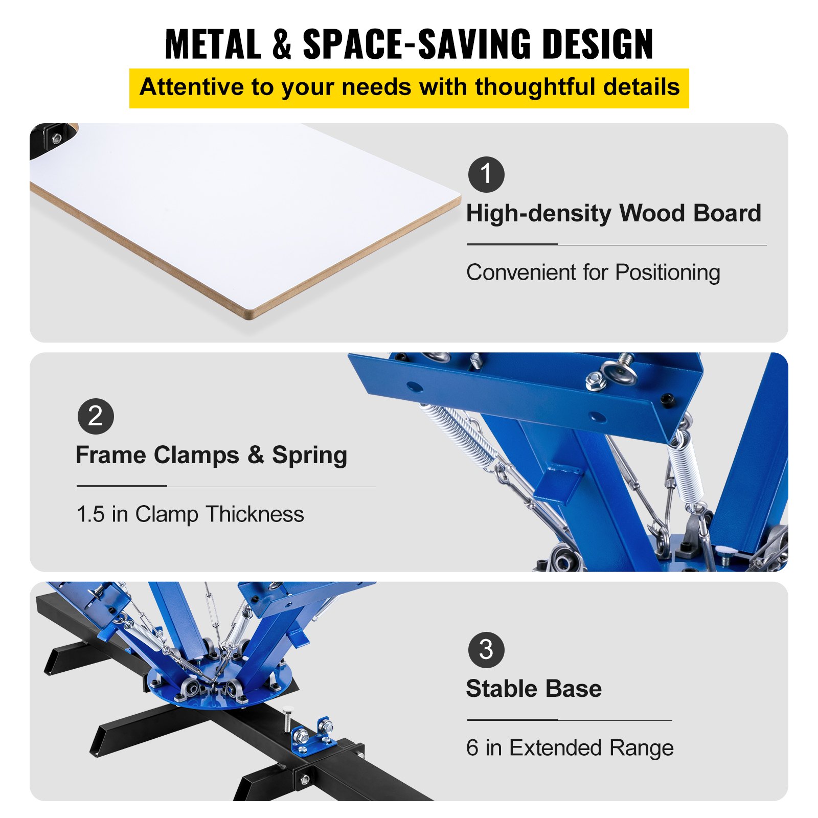 VEVOR Máquina de Serigrafía 4 Colores 2 Estaciones Tamaño 45x55cm Máquina de Impresión Pantalla de Base Giratoria 360° Placa de Acero Máquina de Impresión Pantalla Presión para Camiseta