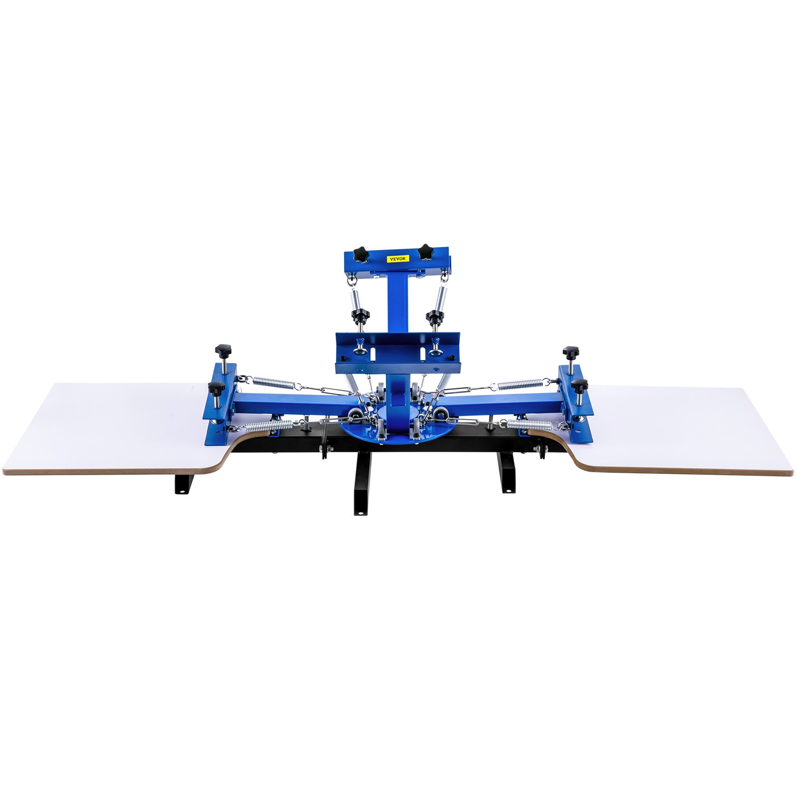 VEVOR Máquina de Serigrafía 4 Colores 2 Estaciones Tamaño 45x55cm Máquina de Impresión Pantalla de Base Giratoria 360° Placa de Acero Máquina de Impresión Pantalla Presión para Camiseta