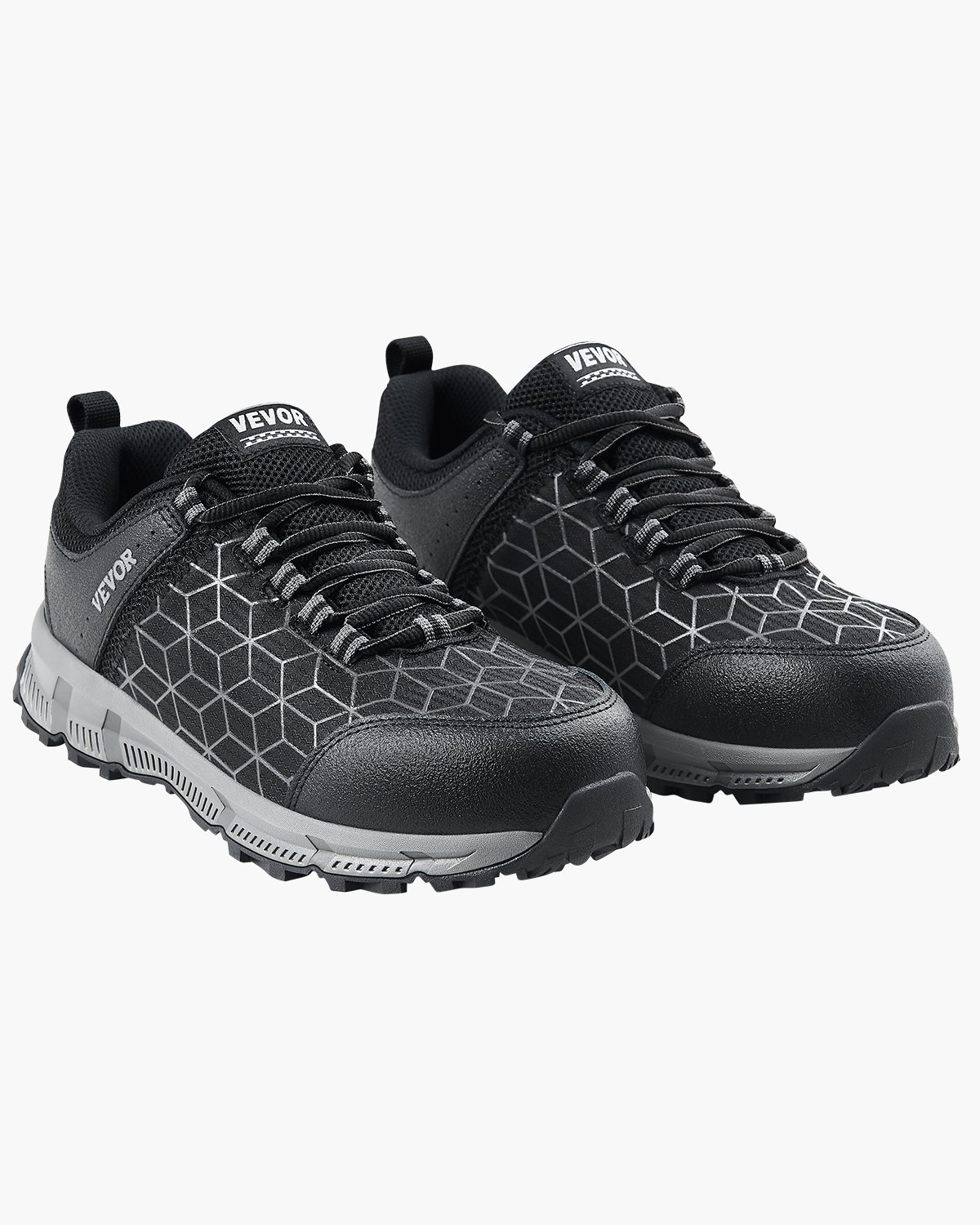 VEVOR safety shoes for men, EU size 45 wide, work shoes with padded toe, indestructible safety sneakers, breathable shoes for industry & construction, black