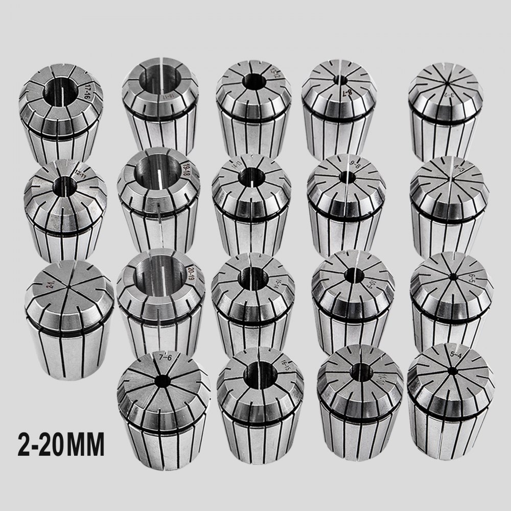 Vevor Er32 19pcs Pinza De Resorte Collet Chuck De Torno Portabrocas Nt30-er32